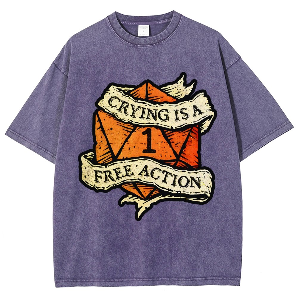 Crying is a free action Vintage Distressed T-shirt