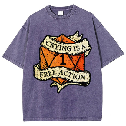 Crying is a free action Vintage Distressed T-shirt