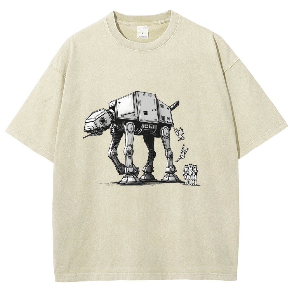 Mechanical Robot Dog Poop Vintage Distressed T-shirt