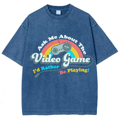 Ask Me About my Video Game Vintage Distressed T-shirt
