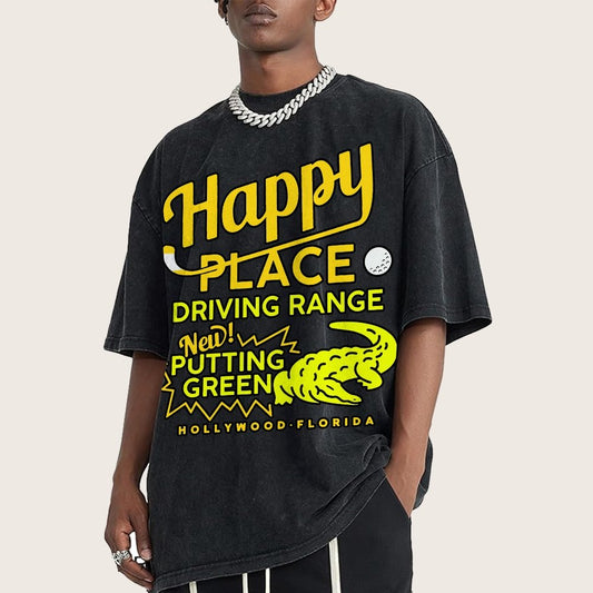 Happy Place Driving Range Vintage Distressed T-shirt