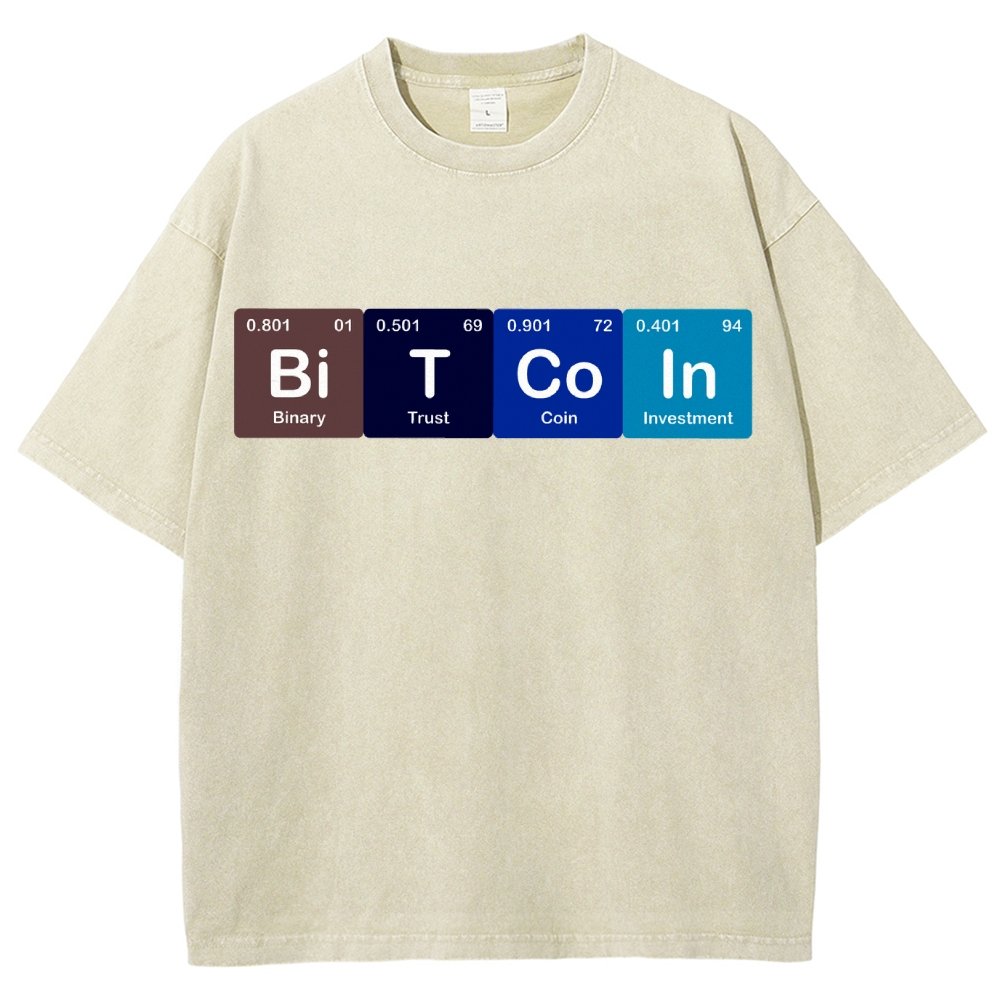 Bitcoin Periodic Table Cryptocurrency BTC Funny Vintage Vintage Distressed T-shirt