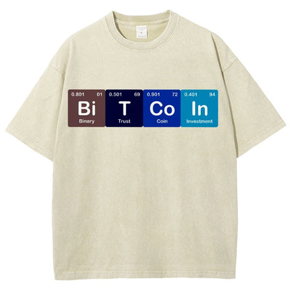 Bitcoin Periodic Table Cryptocurrency BTC Funny Vintage Vintage Distressed T-shirt