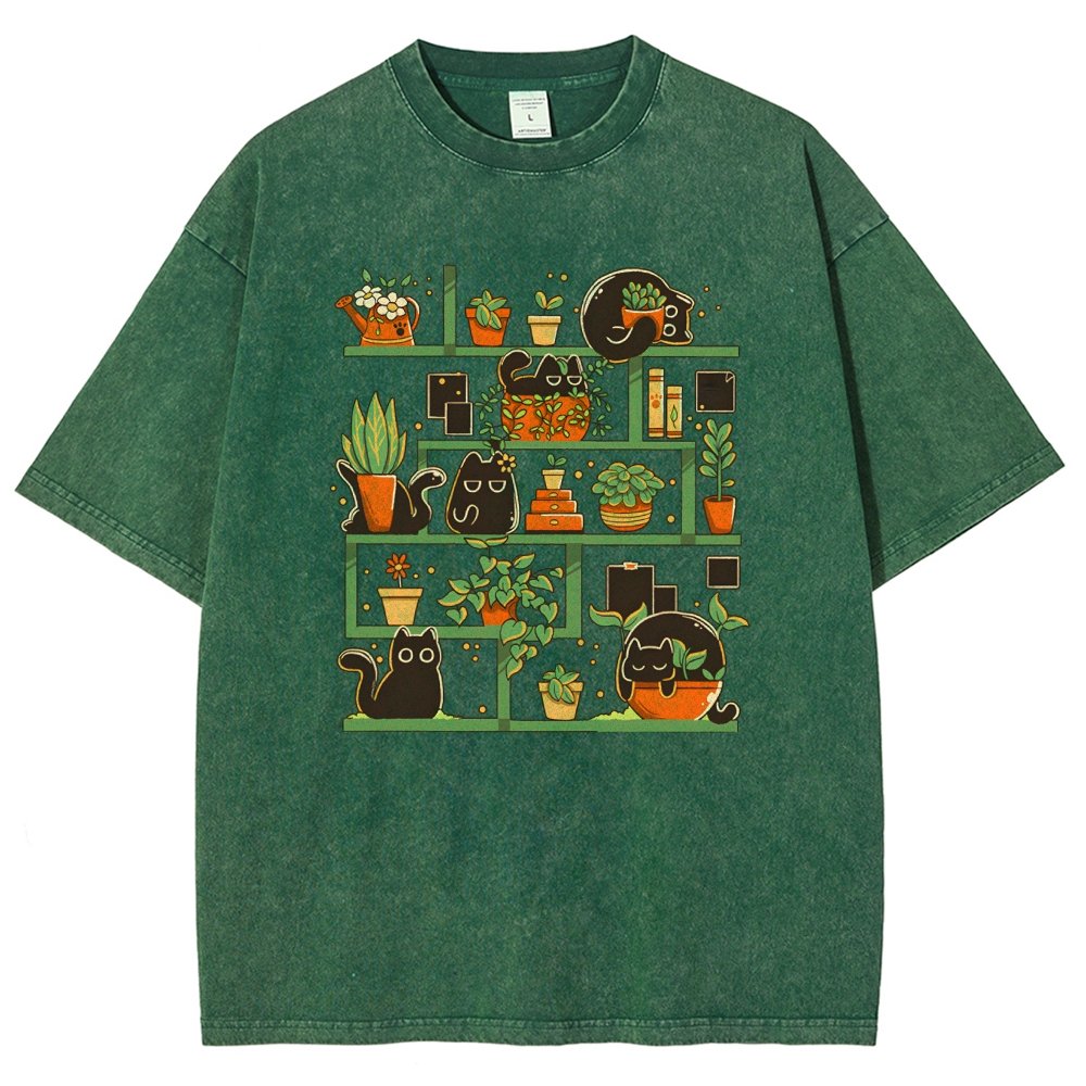 Kitten Garden Vintage Distressed T-shirt
