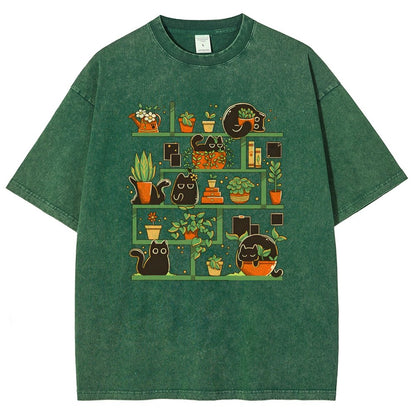 Kitten Garden Vintage Distressed T-shirt