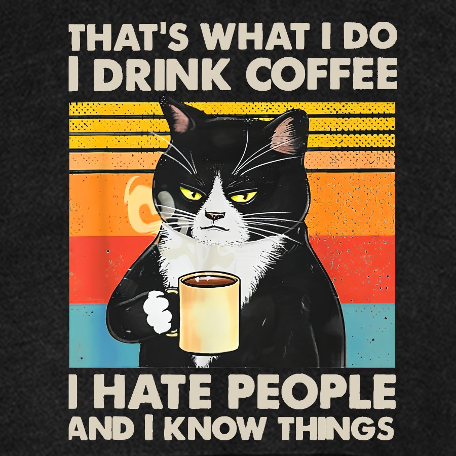 That's What I Do I Drink Coffee I Hate People And I Know Things Funny Vintage Distressed Vintage Distressed Hoodie