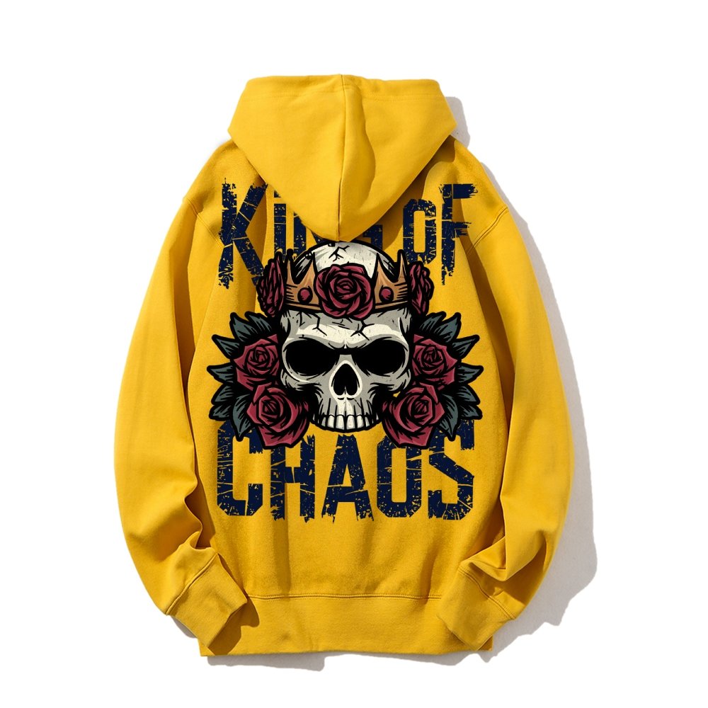 King Of Chaos Printed Back Cotton Hoodie