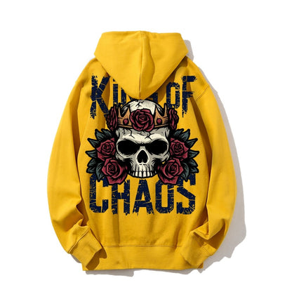 King Of Chaos Printed Back Cotton Hoodie