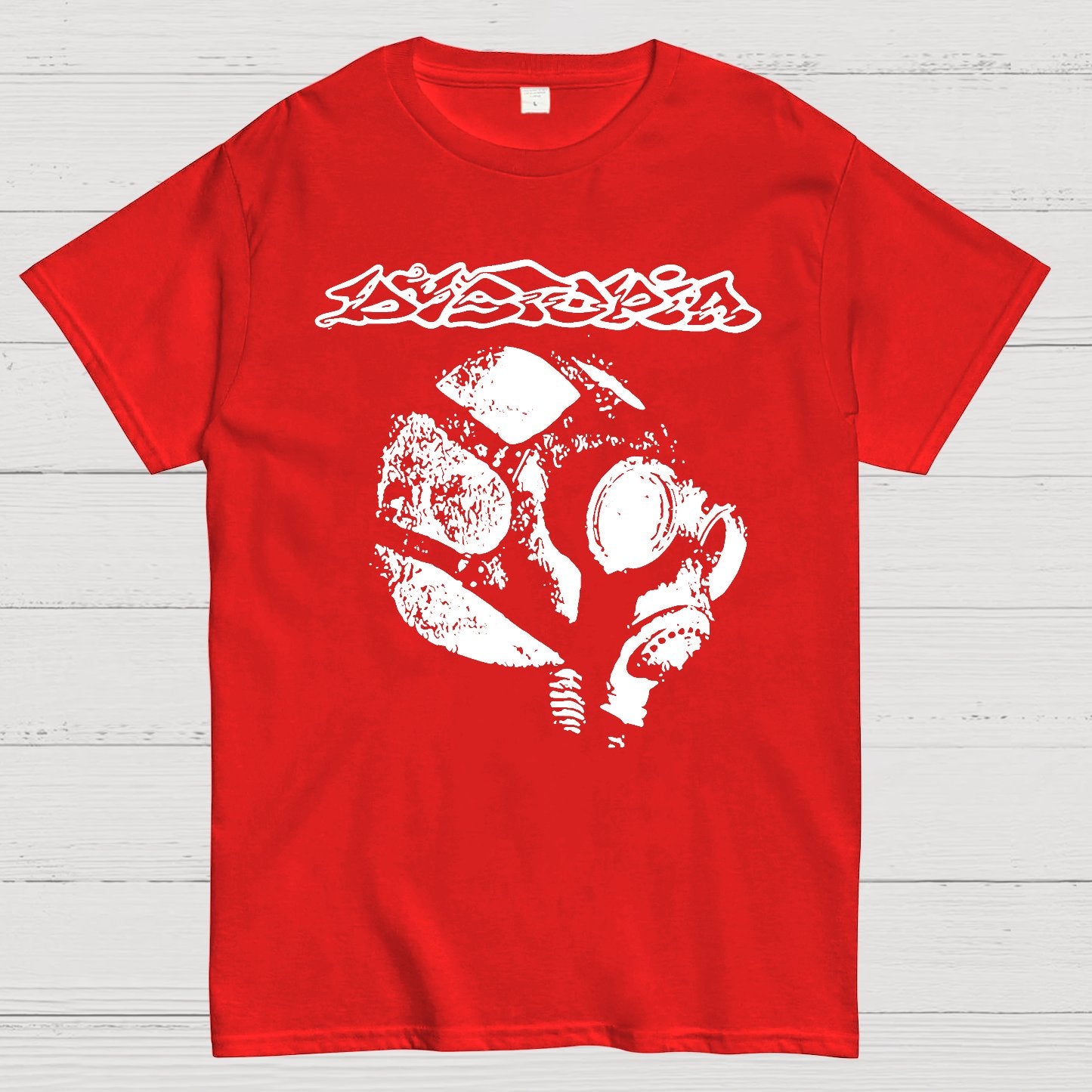Dystopia - World Gas Mask Back Geek T-Shirt