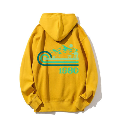 Retro Vintage Base Printed Back Unisex Cotton Hoodie