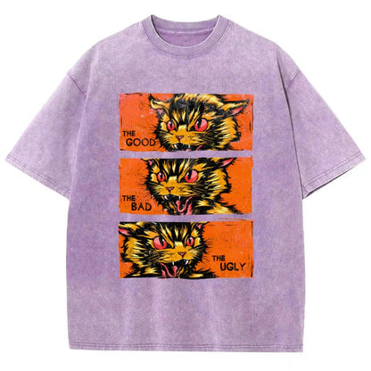 The Good The Bad The Ugly Cat  Vintage Distressed T-shirt