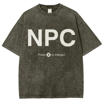 NPC Press X to Interact Vintage Distressed T-shirt
