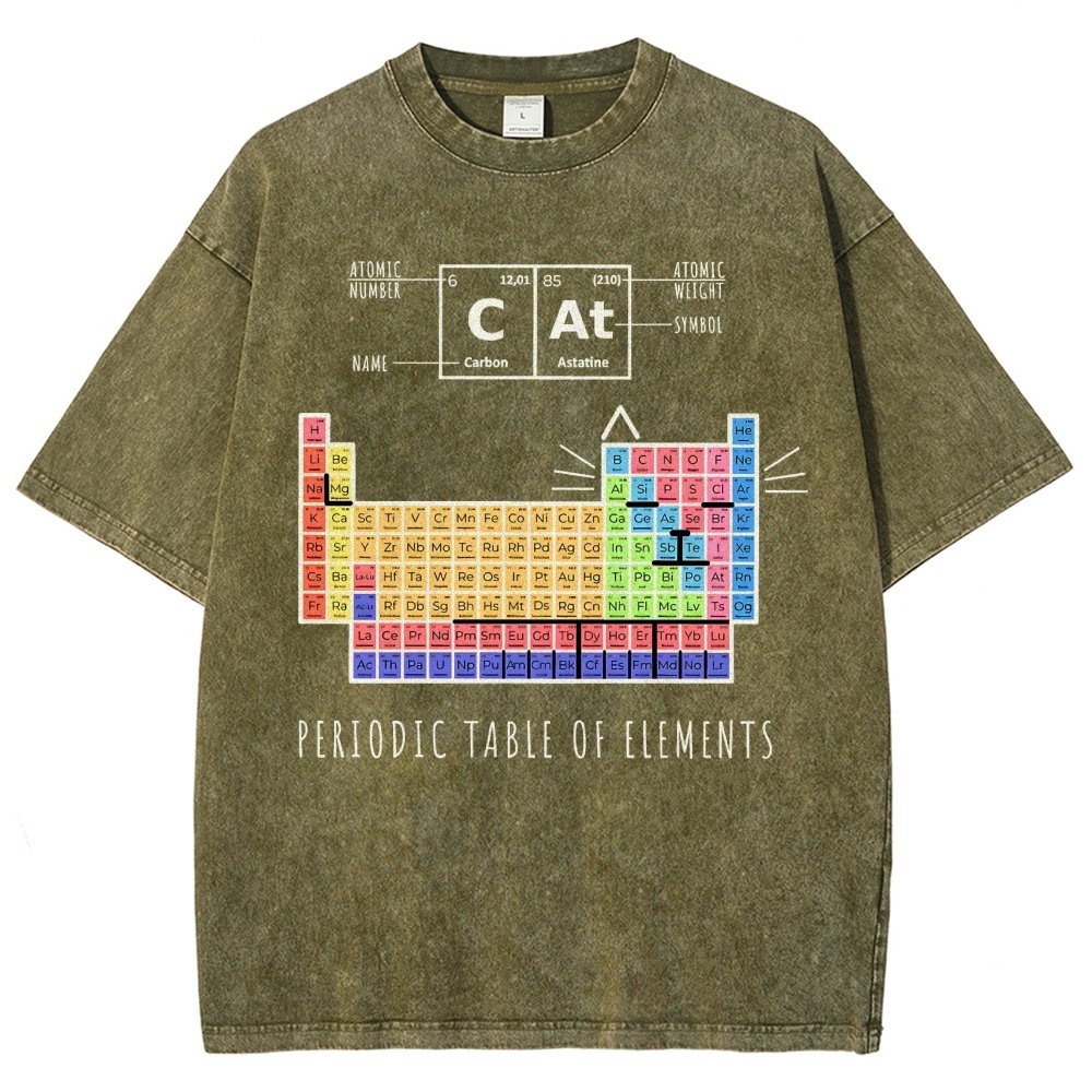 Periodic Table Of Cats Vintage Distressed T-shirt