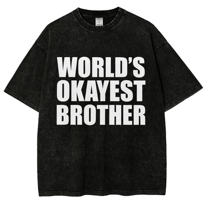 World's Okayest Brother Vintage Distressed T-shirt
