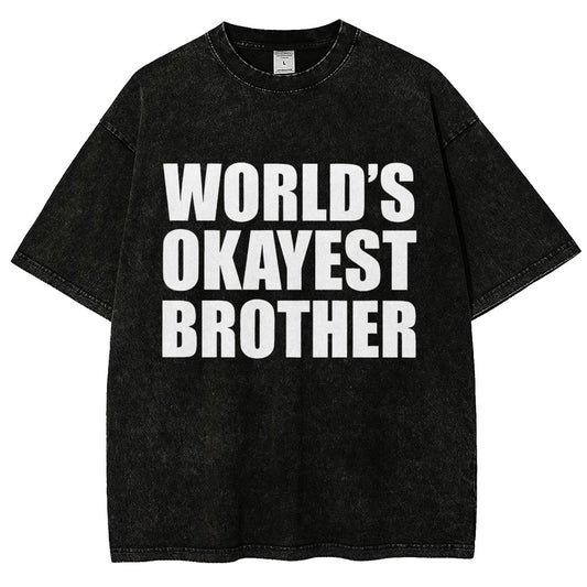 World's Okayest Brother Vintage Distressed T-shirt