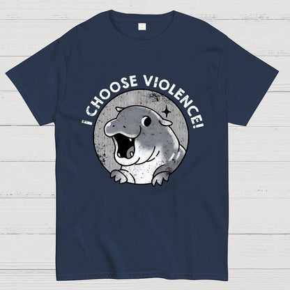 I Choose Violence Cute Hippo Geek T-Shirt
