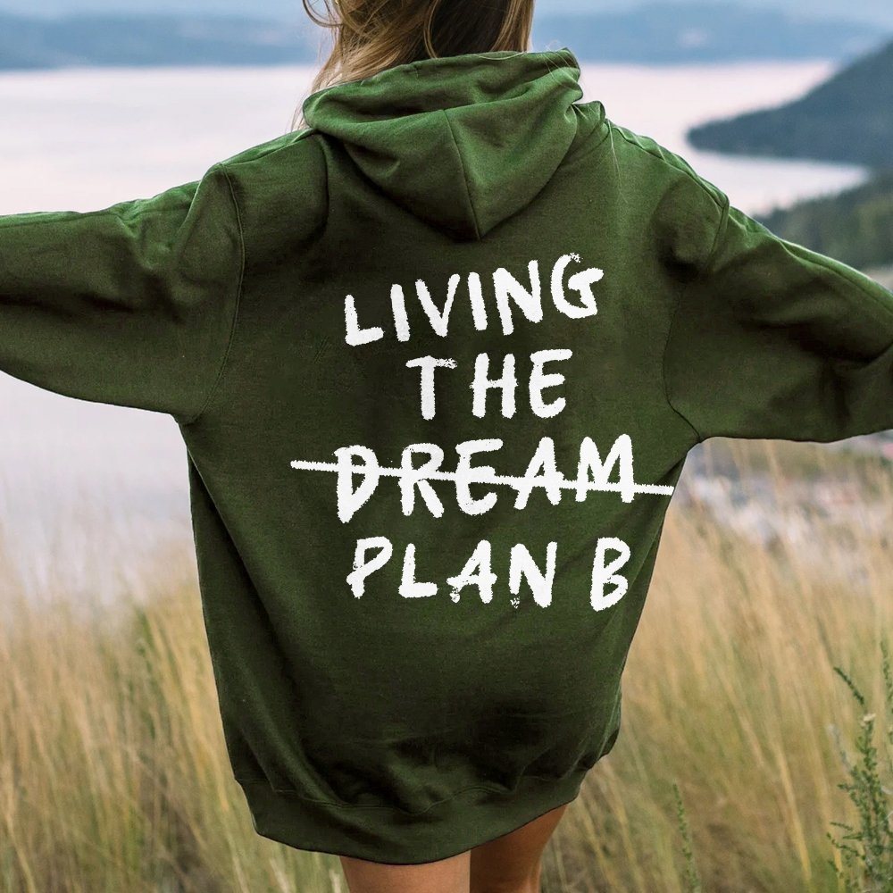Living Plan B Printed Back Unisex Cotton Hoodie