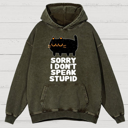 I Don't Speak Stupid Vintage Distressed Hoodie
