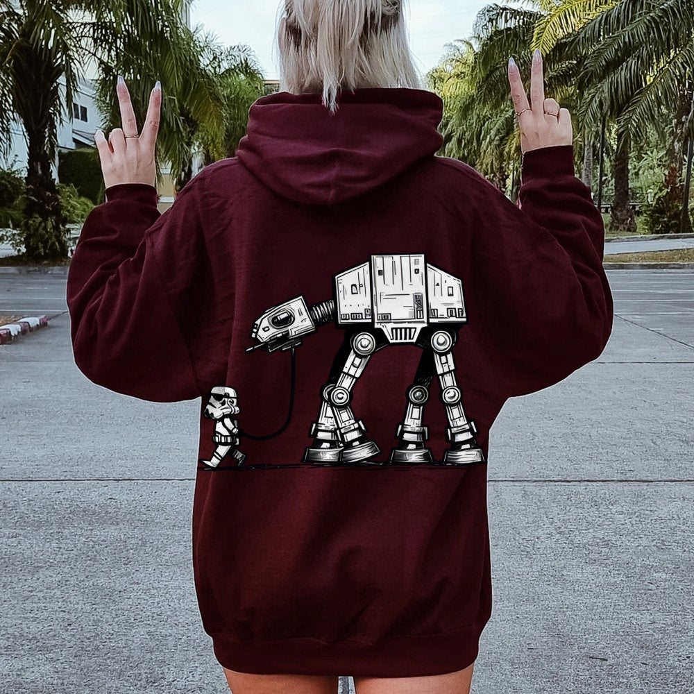 Galactic Robot Dog - Planetary Skirmishes Printed Back Unisex Cotton Hoodie