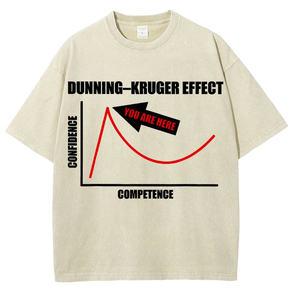 Dunning–Kruger Effect Cognitive Bias Funny You Are Here Vintage Distressed T-shirt