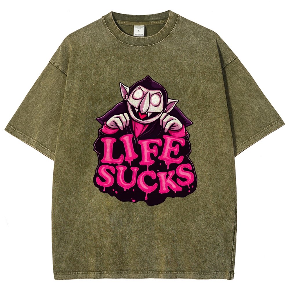 Life Sucks  Vintage Distressed T-shirt