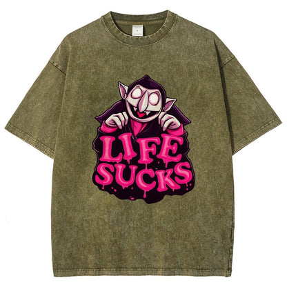Life Sucks  Vintage Distressed T-shirt