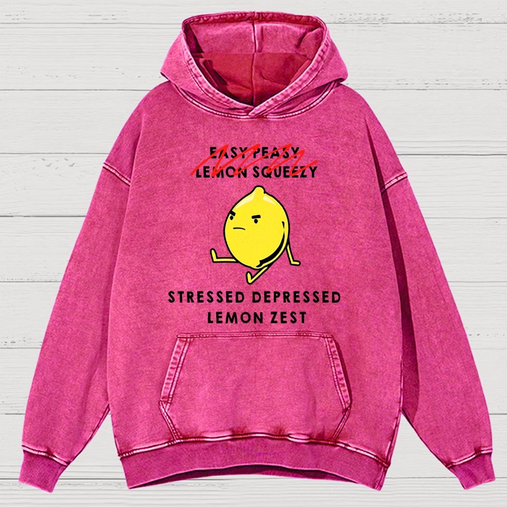 Stressed Depressed Lemon Zest Vintage Distressed Hoodie