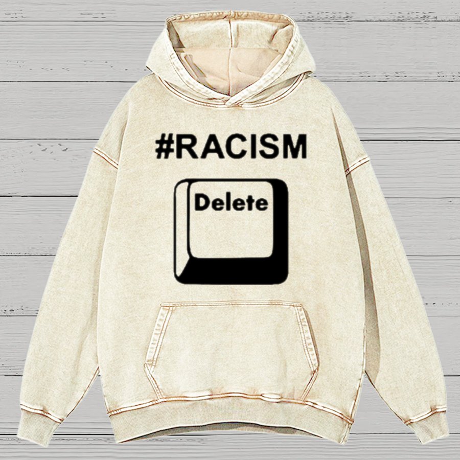 Delete Racism Now Vintage Distressed Hoodie