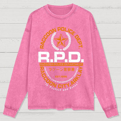 City Police Washed Long Sleeve Tee