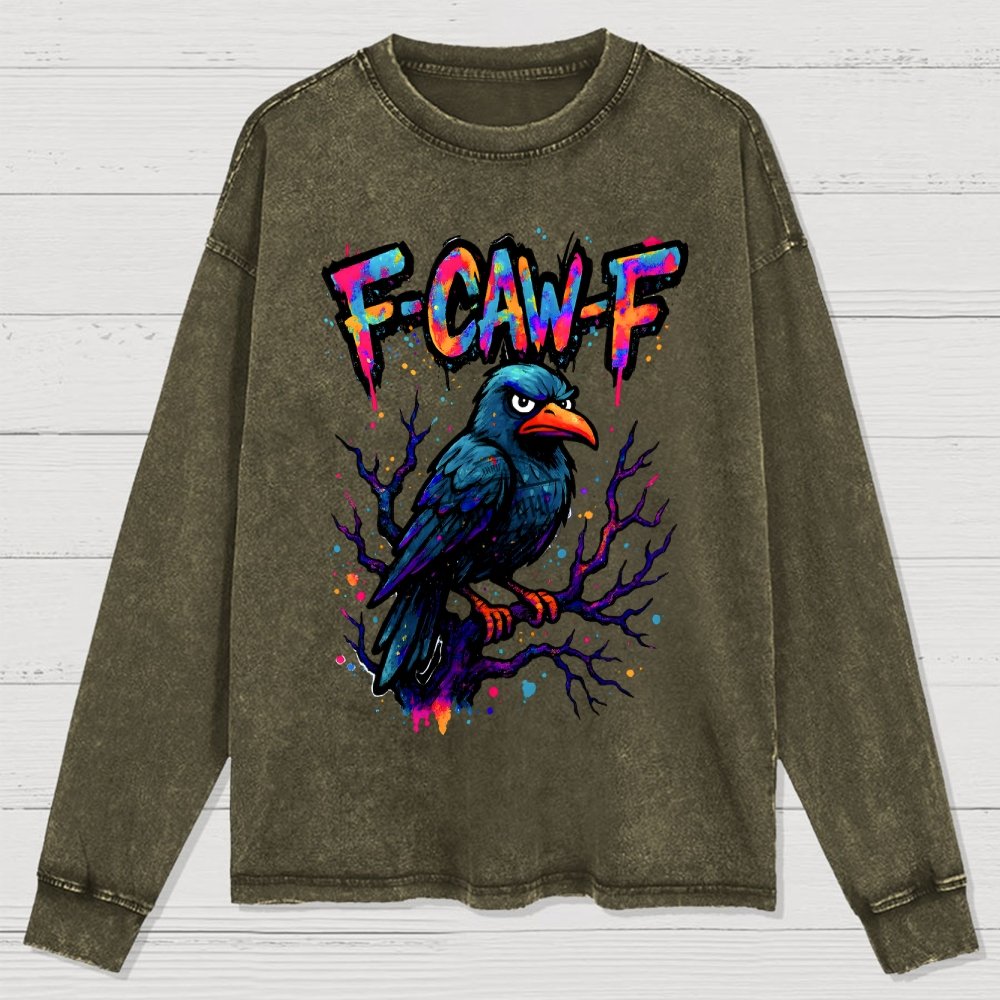 F-Caw-F Raven Washed Long Sleeve Tee