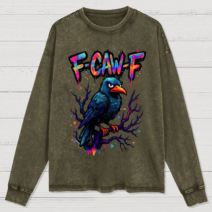 F-Caw-F Raven Washed Long Sleeve Tee