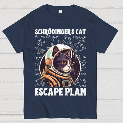 Funny Schrödinger's Cat Escape Plan Science Geek T-Shirt
