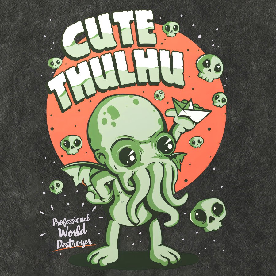 Cute Cthulhu Vintage Distressed T-shirt