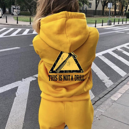 This Is Not A Drill Printed Back Unisex Cotton Hoodie
