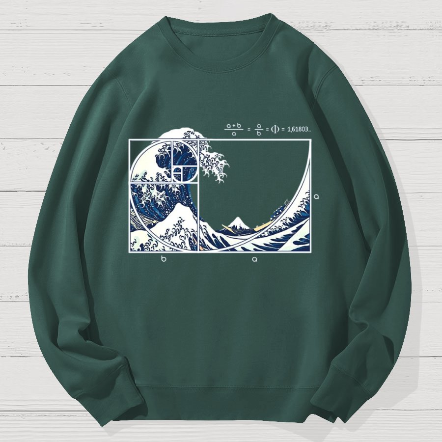 The Great Fibonacci Wave Science Geek Cotton Sweatshirt