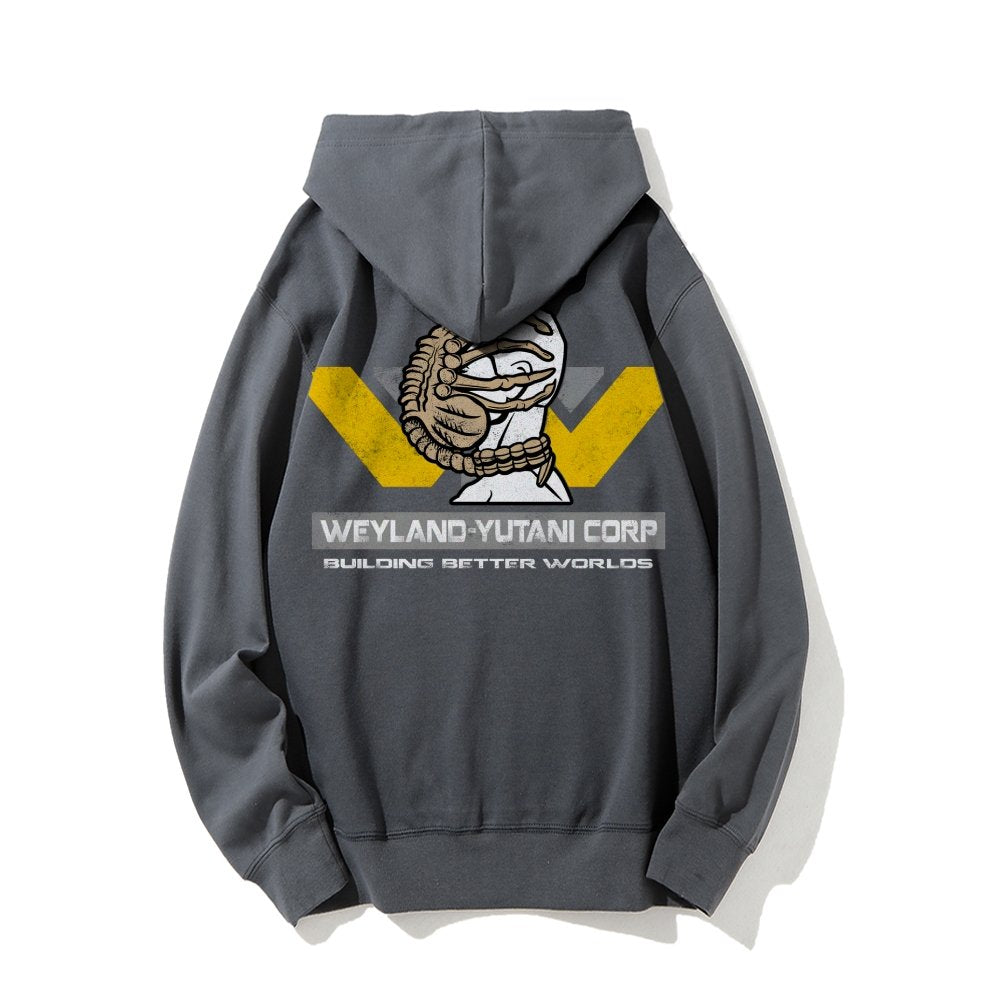 Mysterious Creatures Building Better Worlds Printed Back Unisex Cotton Hoodie