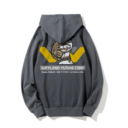 Mysterious Creatures Building Better Worlds Printed Back Unisex Cotton Hoodie
