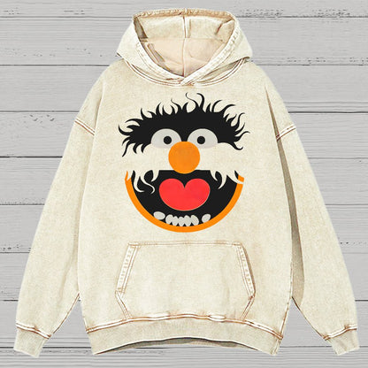 Retro Pop Culture Puppet Face 2 Vintage Distressed Hoodie