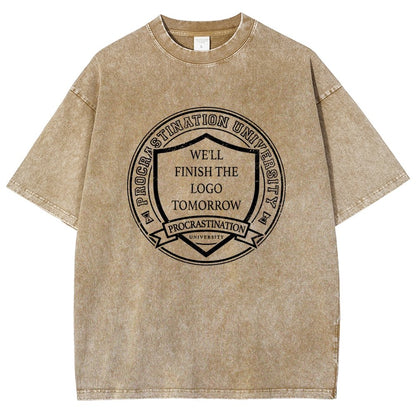 Procrastination University Logo Vintage Distressed T-shirt