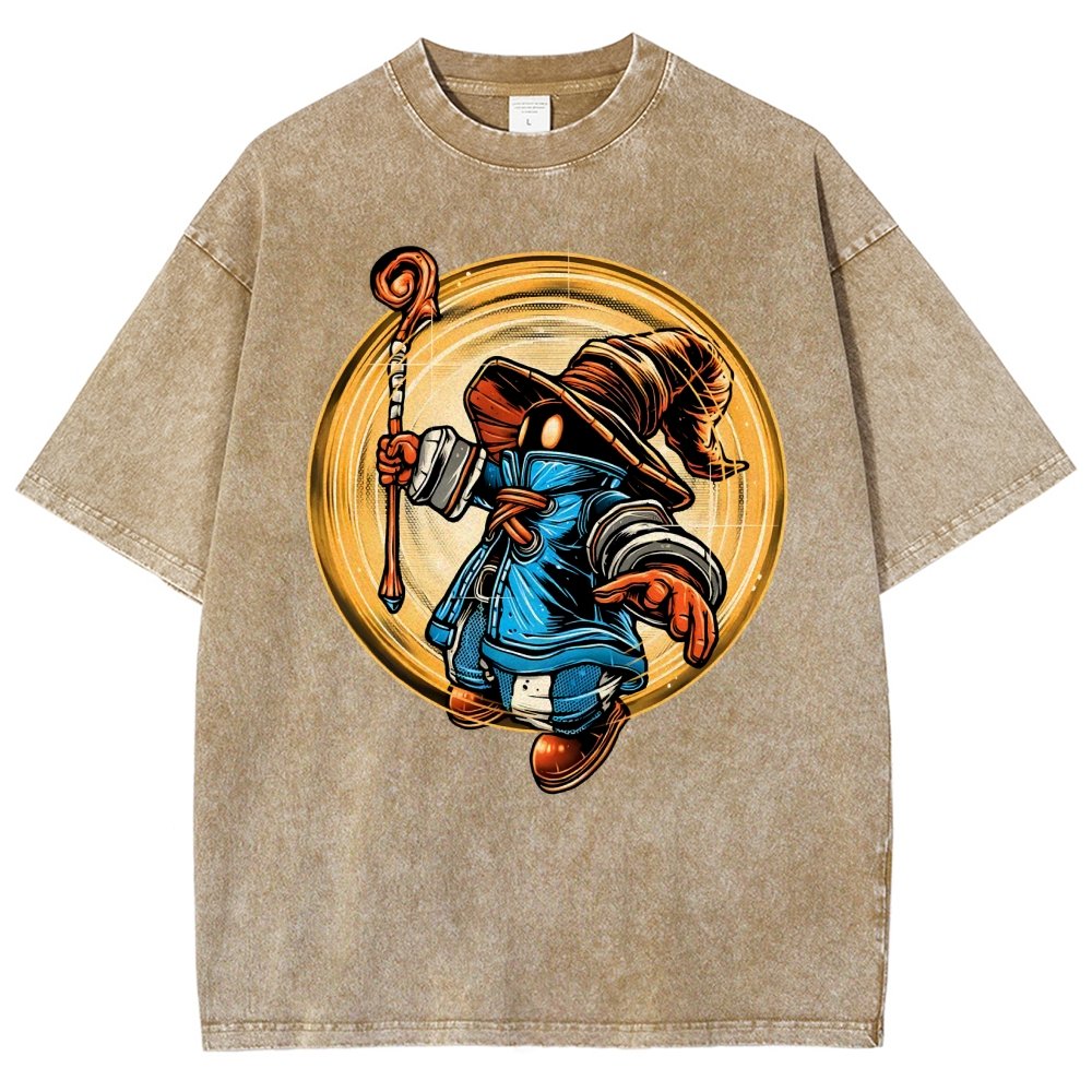 The Black Mage Vintage Distressed T-shirt