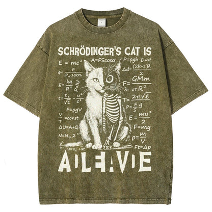 Schrödinger's Cat Dead And Alive Vintage Distressed T-shirt