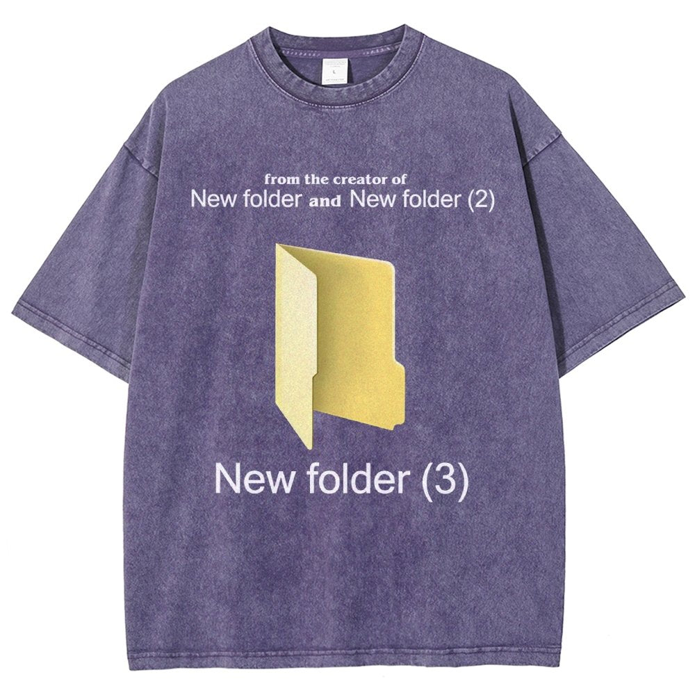 Humorous Internet meme New Folder (3) Vintage Distressed T-shirt