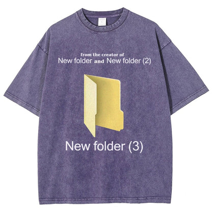 Humorous Internet meme New Folder (3) Vintage Distressed T-shirt