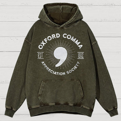 Men's Oxford Comma Appreciation Society Vintage Distressed Hoodie