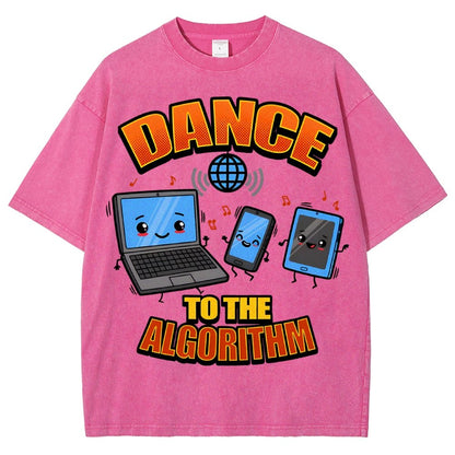 Dance To The Algorithm Funny Vintage Distressed T-shirt