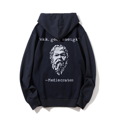 Mediocrates eh Good Enough Printed Back Unisex Cotton Hoodie