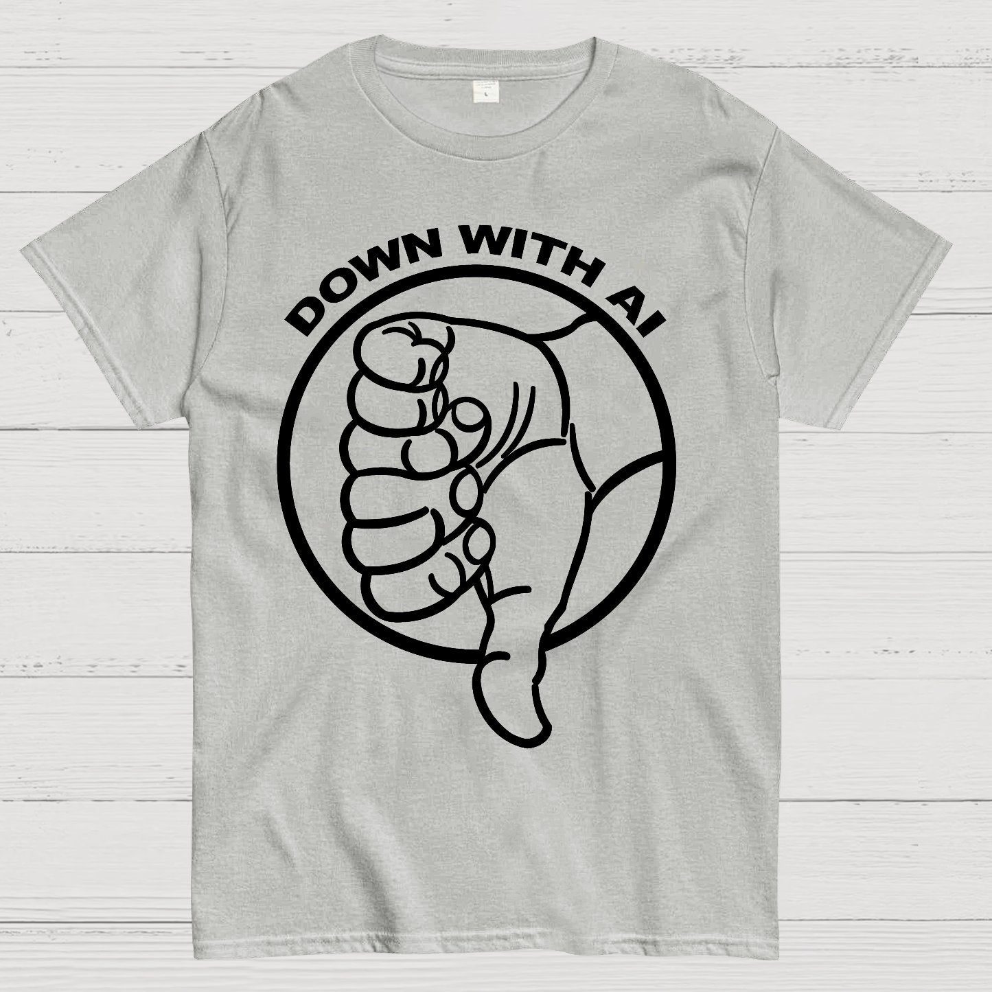 DOWN WITH AI Geek T-Shirt
