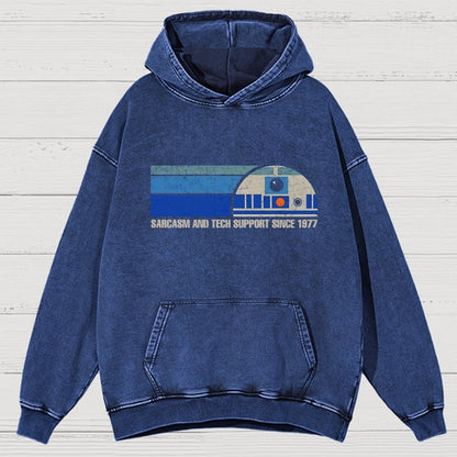 Providing Sarcasm and Tech Support Since 1977 Vintage Distressed Hoodie