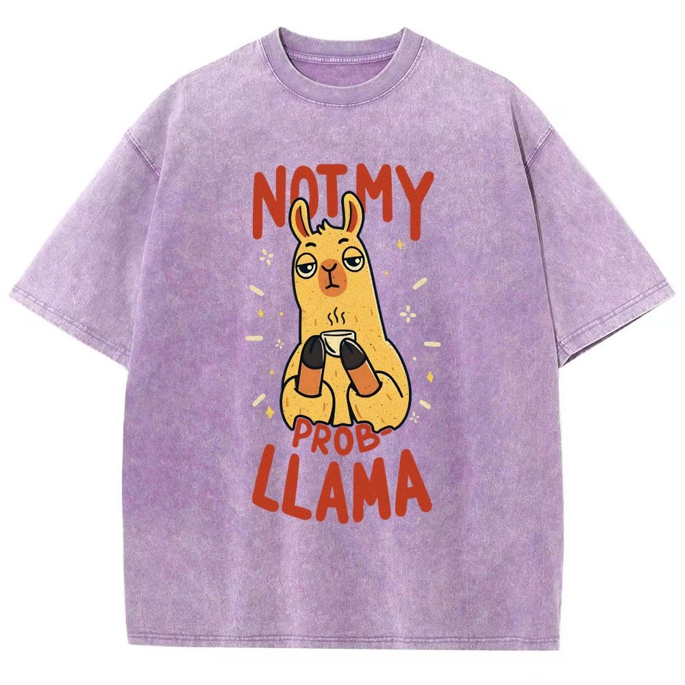 Not My Prob-Llama Vintage Distressed T-shirt