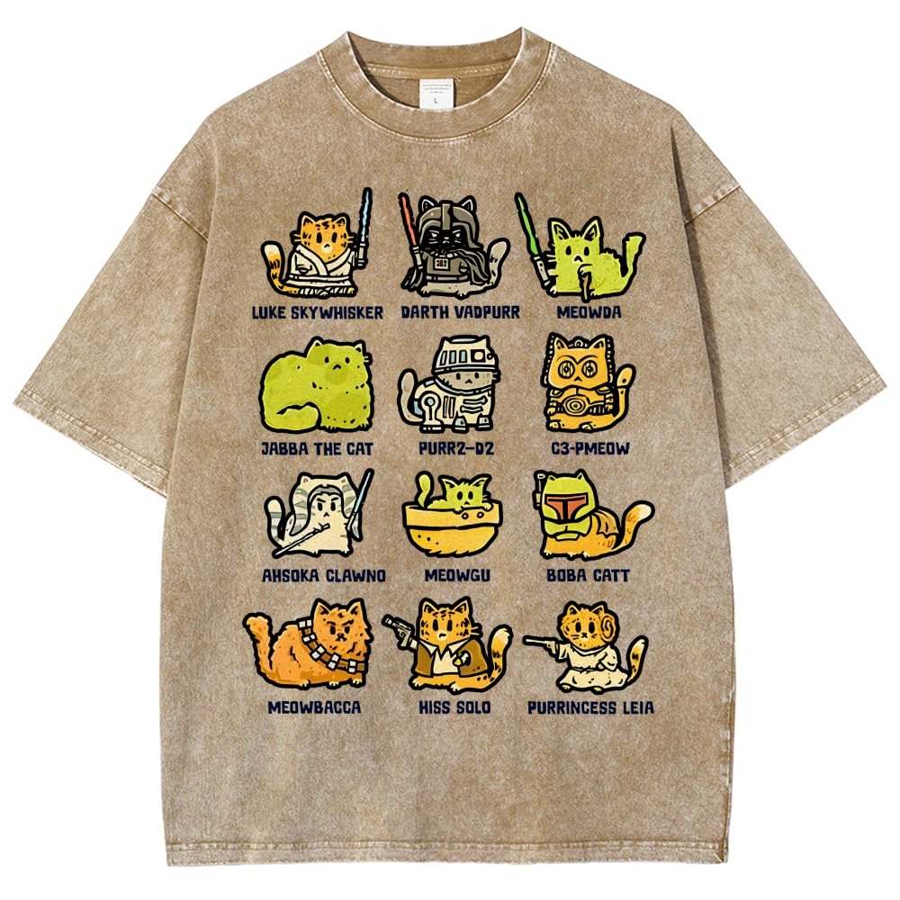 Cats of the Stars Vintage Distressed T-shirt